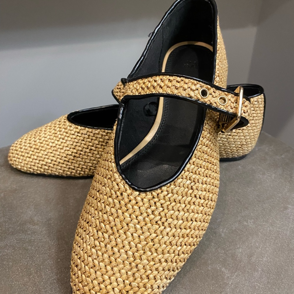 H&M Braided Ballet Shoes in Beige, Size 36